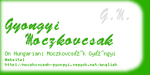 gyongyi moczkovcsak business card